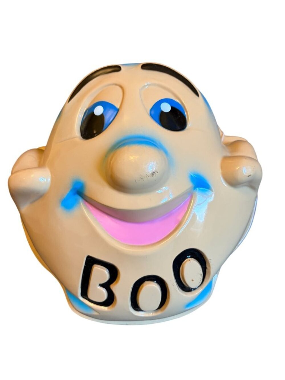 Vintage 1950s Plastic Halloween Ghost BOO Mask Wall Decoration